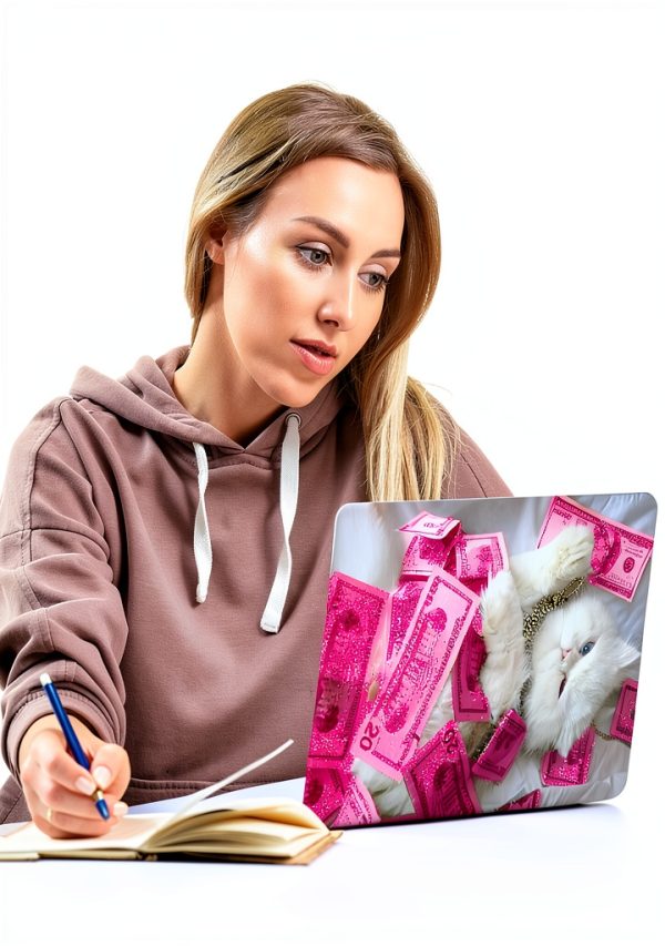 HP Laptop Skin 15.6 inch Cat with Money-5