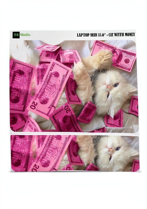 HP Laptop Skin 15.6 inch Cat with Money-2