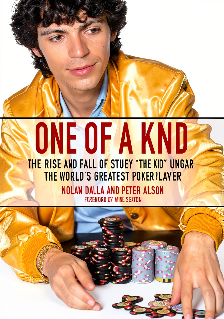 Reader enjoying the illustrated poker biography on a Kindle device