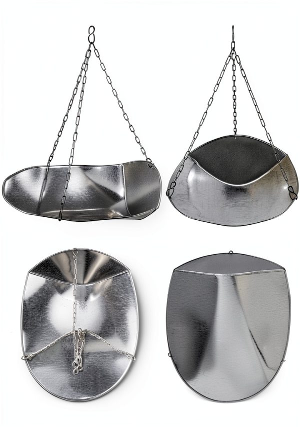 QWORK 110 lbs Large Display Spring Dial Weight Scale & Scale Scoop/Chain with Hanging Cradle, Steel Construction, for Shopping, Traveling, Kitchen, Silver-7