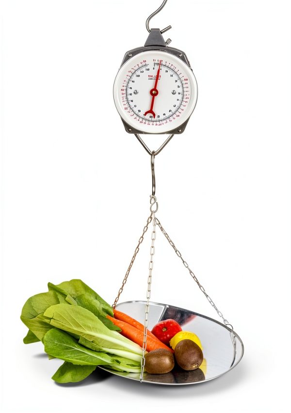 QWORK 110 lbs Large Display Spring Dial Weight Scale & Scale Scoop/Chain with Hanging Cradle, Steel Construction, for Shopping, Traveling, Kitchen, Silver-3