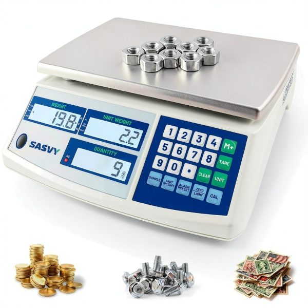 Counting Scale (66lb/30kg, 0.1g) lb/oz/kg/g Industrial Digital Inventory Scale with Battery for Small Parts, Coins, Pieces, Tickets-0
