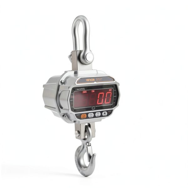 VEVOR Digital Crane Scale, 6600 lbs/3000 kg, Industrial Heavy Duty Hanging Scale with Remote Control, Cast Aluminum Case & LED Screen, High Precision for Construction, Factory, Farm, Hunting (Silver)-6