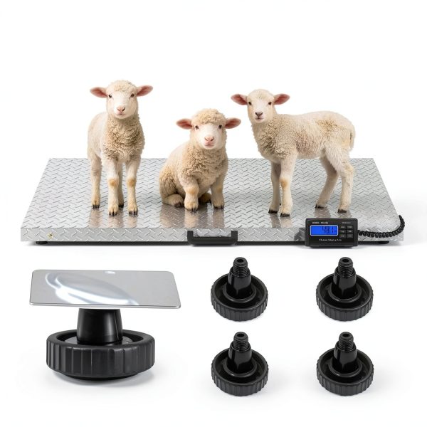 1100Lbs x 0.2Lbs Digital Livestock Scale Stainless Steel Non-Slip Platform Scale Electronic Heavy Duty Postal Shipping Scale for Large Pet Dog Goat Pig Cattle Sheep-4