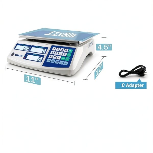 Counting Scale (66lb/30kg, 0.1g) lb/oz/kg/g Industrial Digital Inventory Scale with Battery for Small Parts, Coins, Pieces, Tickets-5