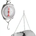 QWORK 110 lbs Large Display Spring Dial Weight Scale & Scale Scoop/Chain with Hanging Cradle, Steel Construction, for Shopping, Traveling, Kitchen, Silver-0