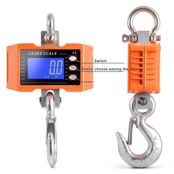 1000kg / 2000lb Digital Industrial Crane Scale, Heavy Duty Electronic Hanging Scale, High Accuracy, for Indoor Farm Factory Outdoor-2