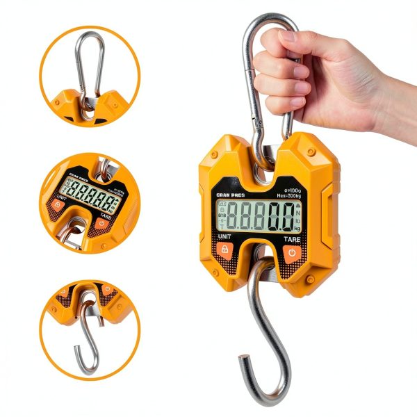 Digital Hanging Scale - 660LB/300KG, Mini Crane Scale for Deer Hunting, Farm, Fishing, Meat, Game, Luggage, Outdoor-1