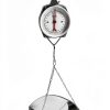QWORK 110 lbs Large Display Spring Dial Weight Scale & Scale Scoop/Chain with Hanging Cradle, Steel Construction, for Shopping, Traveling, Kitchen, Silver-2