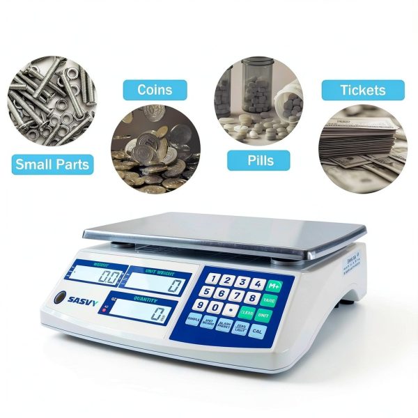 Counting Scale (66lb/30kg, 0.1g) lb/oz/kg/g Industrial Digital Inventory Scale with Battery for Small Parts, Coins, Pieces, Tickets-6