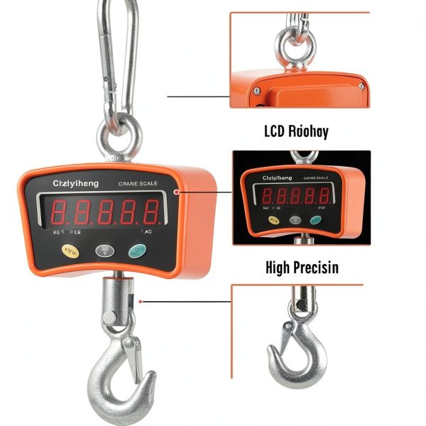 Digital Hanging Scale Industrial Crane Scale with Precision Sensor Suitable for Farm Weighing (500kg/1100lb)-2